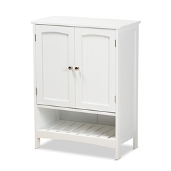 Baxton Studio Jaela Modern and Contemporary White Finished Wood 2-Door Bathroom Storage Cabinet